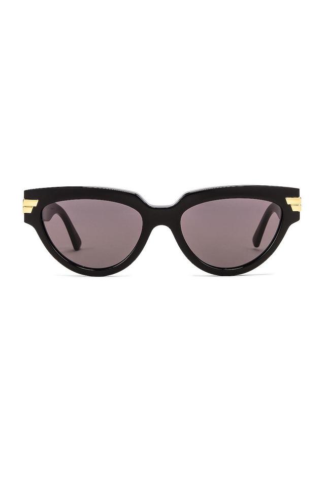 Bottega Veneta Narrow Cat Eye in Shiny Black& Grey - Black. Size all. Product Image