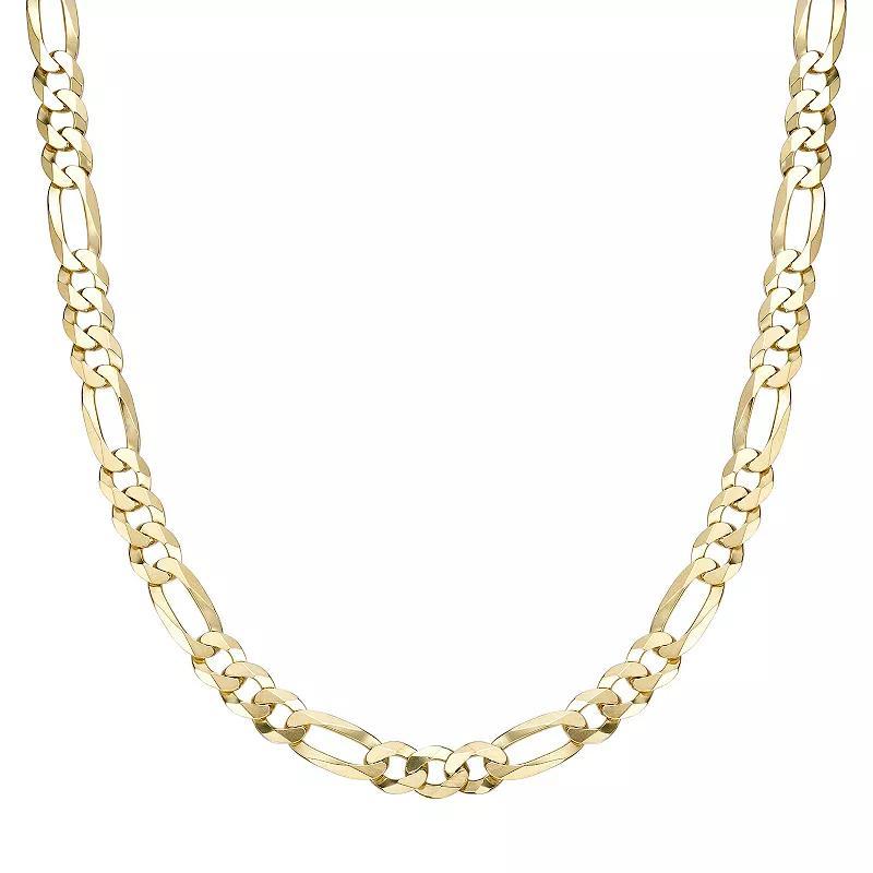 Mens LYNX 14k Gold Over Silver 8mm Flat Figaro Chain Necklace Gold Tone Product Image