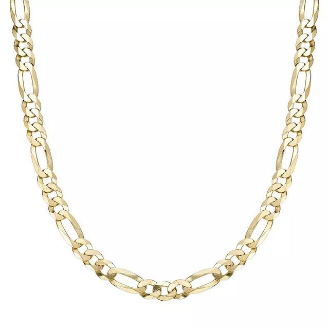 Mens LYNX 14k Gold Over Silver 8mm Flat Figaro Chain Necklace Gold Tone Product Image