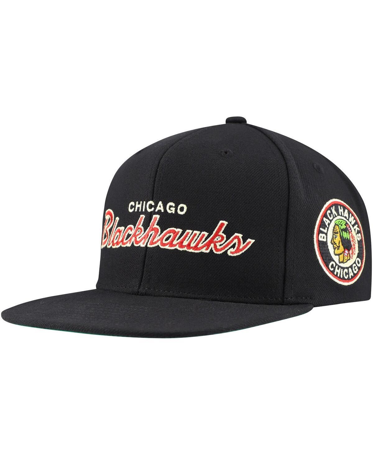 Mens Mitchell & Ness Chicago hawks Core Team Script 2.0 Snapback Hat Product Image