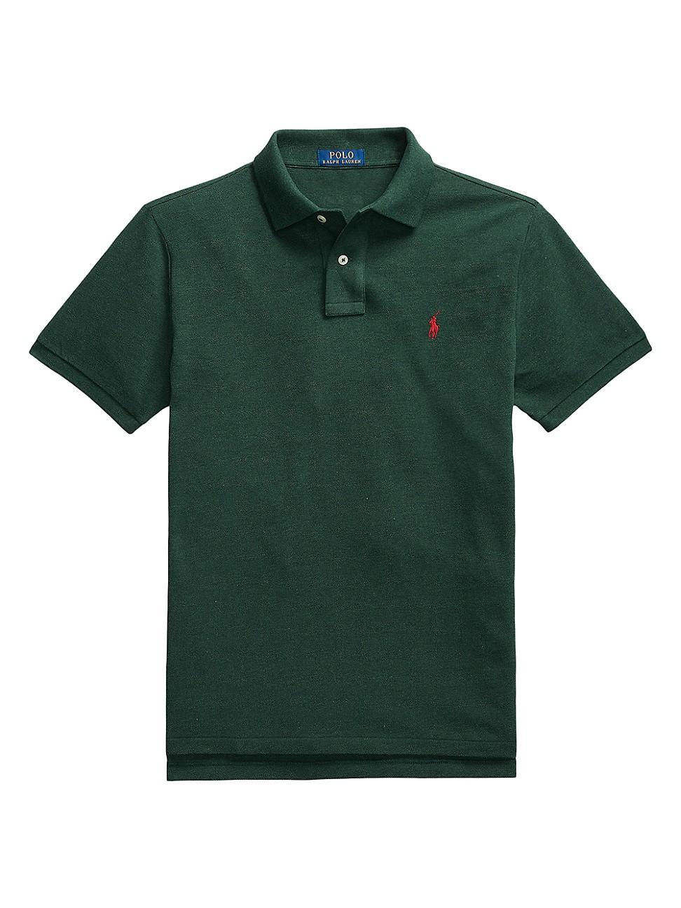 Mens Basic Mesh-Knit Polo Top Product Image