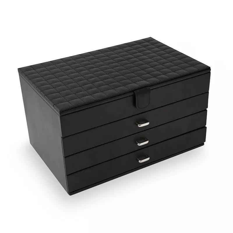 Bey-Berk Leather Jewelry Box, Womens, Black Product Image