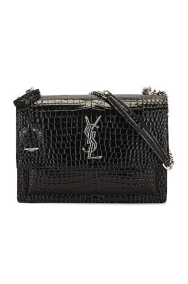 Saint Laurent Medium Sunset Chain Bag in Black Product Image