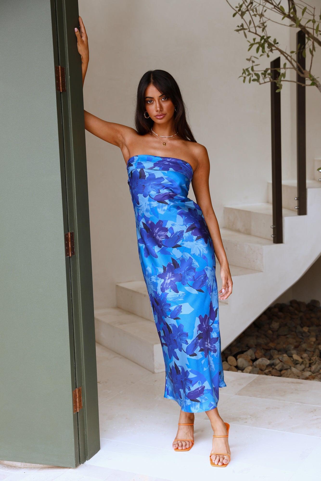 Beat Pumpin Maxi Dress Blue Product Image