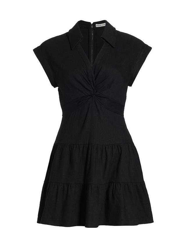 Womens Mila Linen-Blend Twist Minidress Product Image