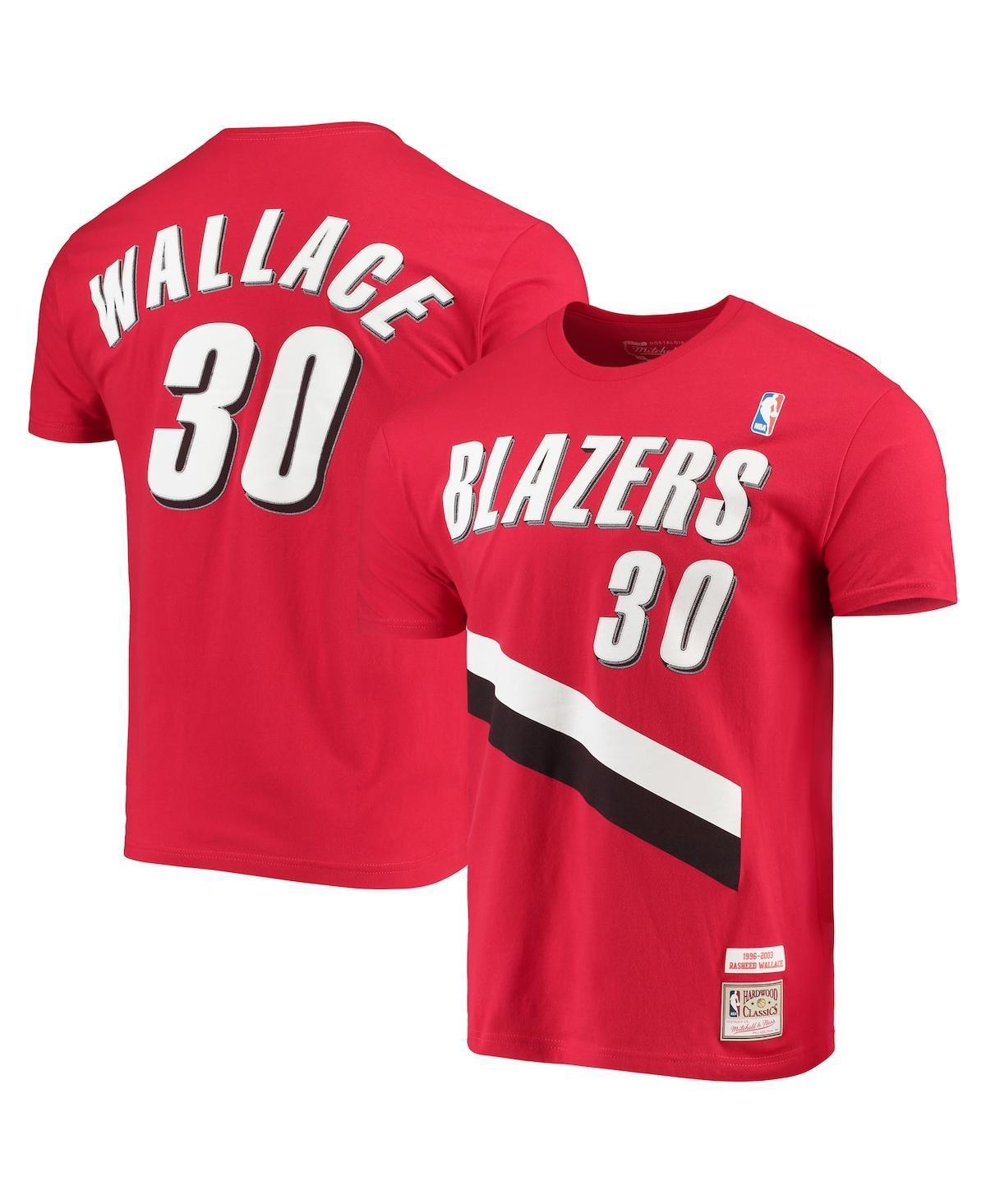 Mens Mitchell & Ness Rasheed Wallace Portland Trail Blazers Hardwood Classics Player Name & Number T-Shirt Product Image