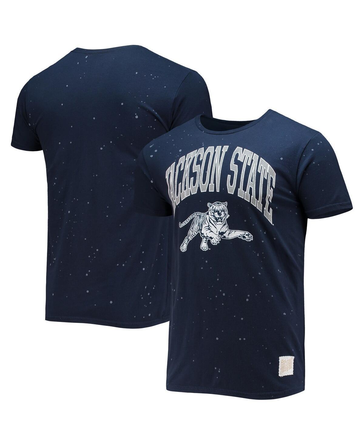 Mens Original Retro Brand Navy Jackson State Tigers Bleach Splatter T-shirt Product Image