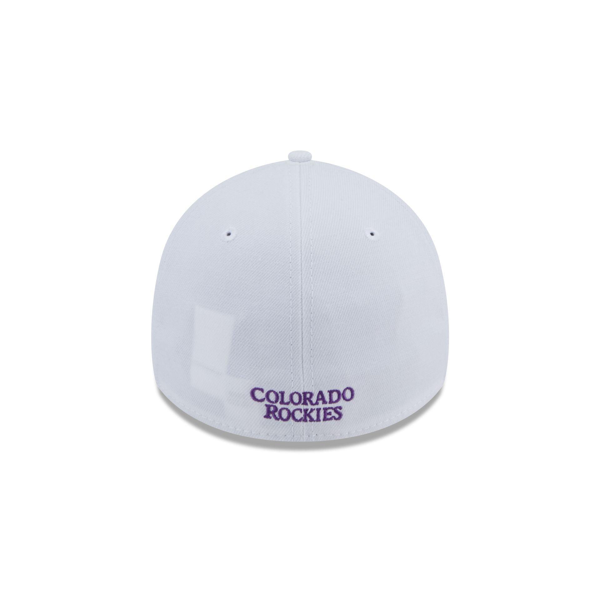 Colorado Rockies Optic White 39THIRTY Stretch Fit Hat Male Product Image