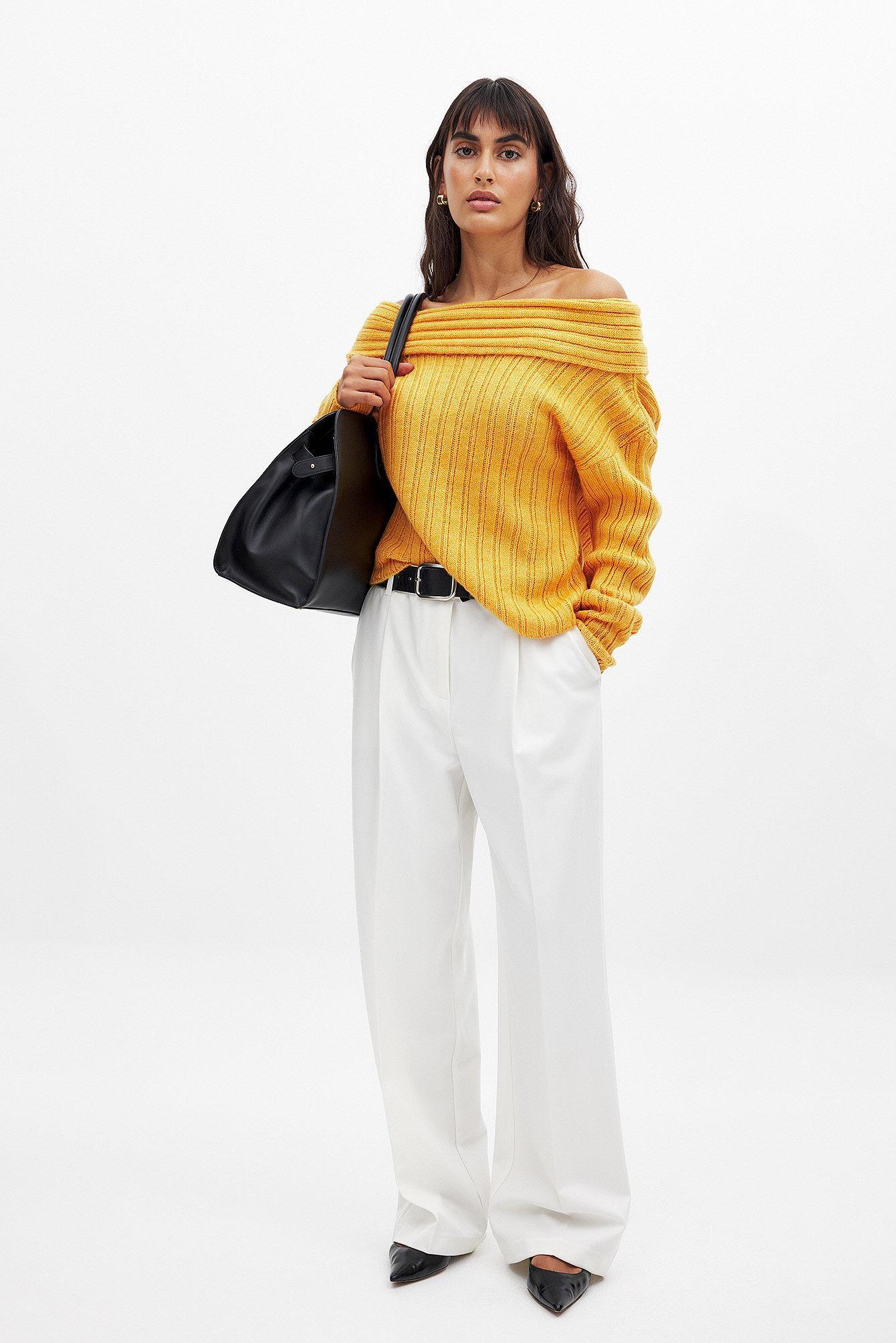 Knitted Off Shoulder Sweater Product Image