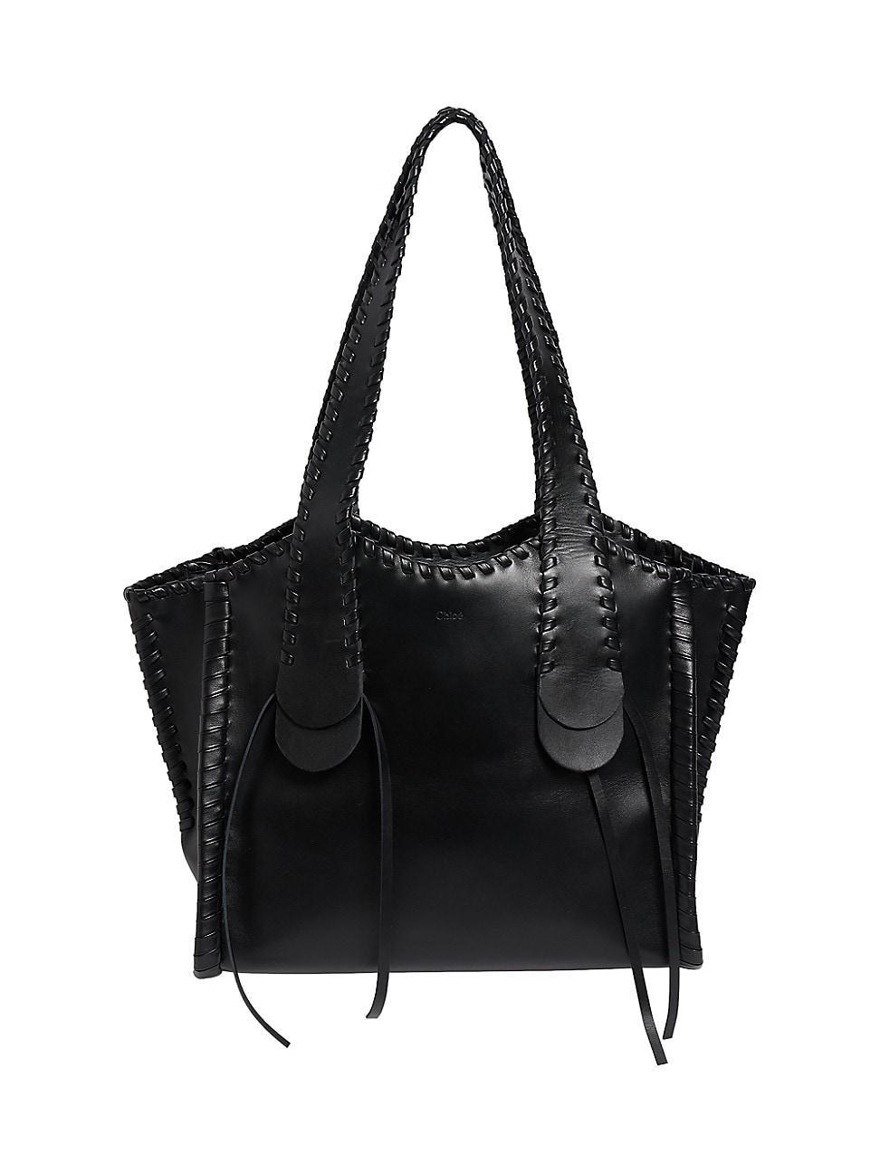 Womens Medium Mony Leather Tote Bag Product Image