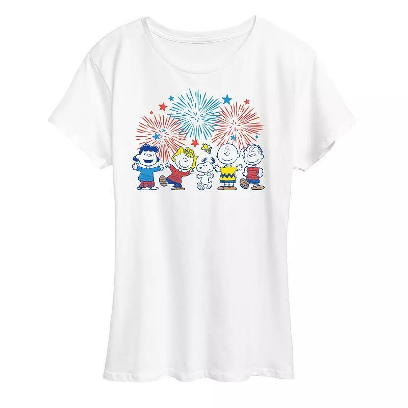 Womens Peanuts Fireworks Graphic Tee Product Image