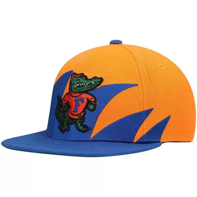 Mens Mitchell & Ness Royal/Orange Florida Gators Sharktooth Snapback Hat Product Image