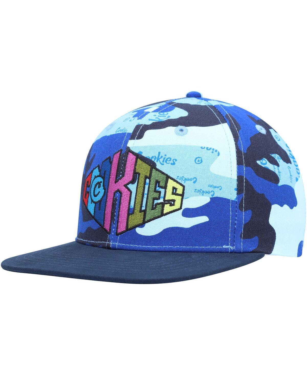 Mens Cookies Blue Across the Board Snapback Hat - Blue Product Image