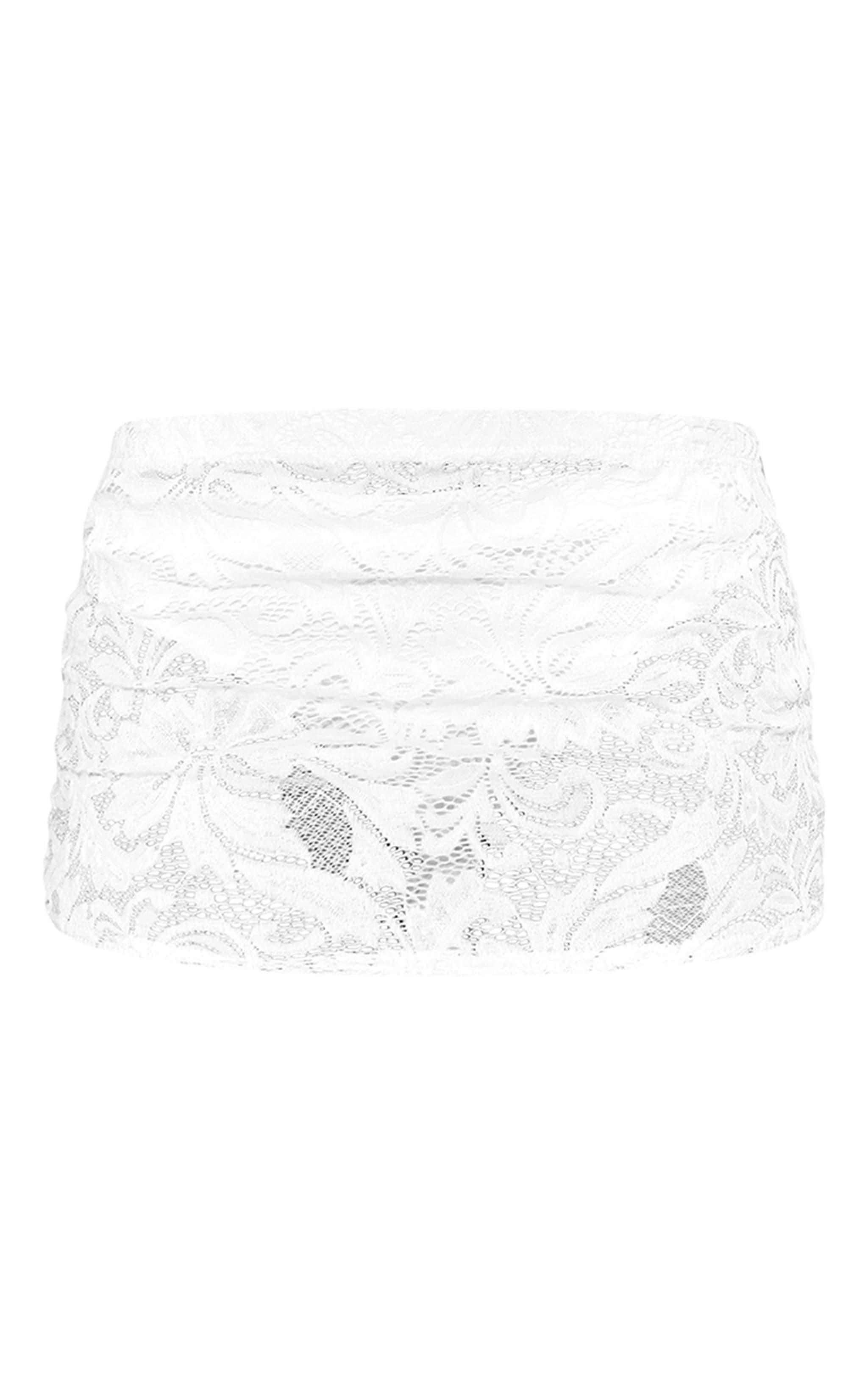 White Lace Low Rise Micro Mini Skirt Product Image