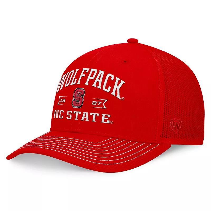 Mens Top of the World Red NC State Wolfpack Carson Trucker Adjustable Hat Product Image