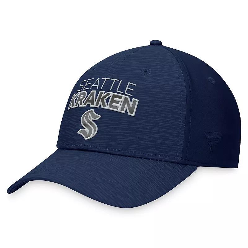 Mens Fanatics Branded Deep Sea Blue Seattle Kraken Authentic Pro Road Stack Logo Flex Hat Krk Blue Product Image