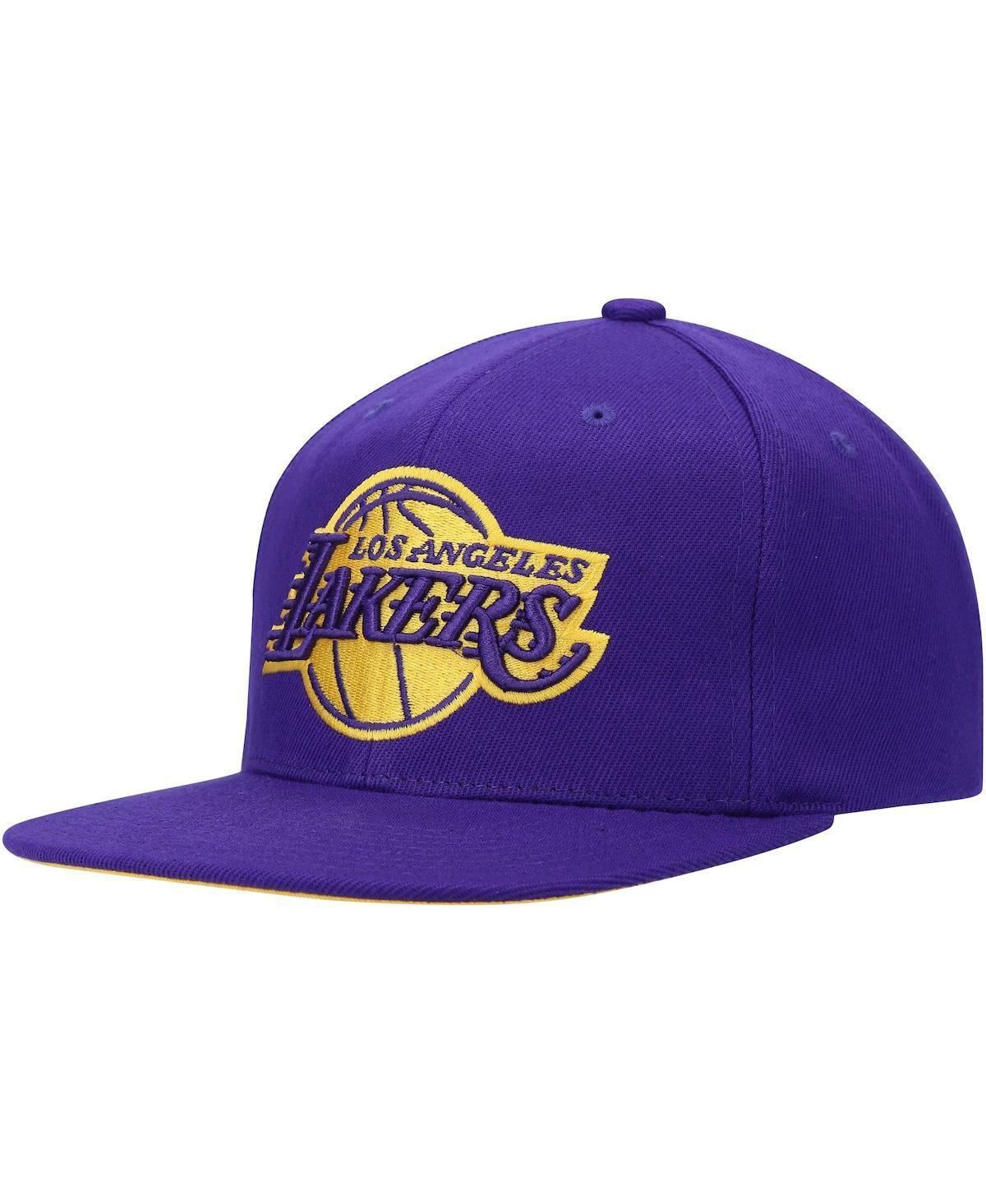 Mens Mitchell & Ness Purple Los Angeles Lakers Two Tonal Snapback Hat Product Image