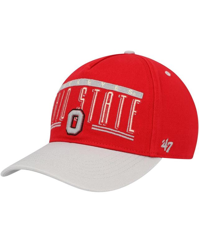 47 Brand Mens Scarlet Ohio State Buckeyes Double Header Hitch Adjustable Hat Product Image