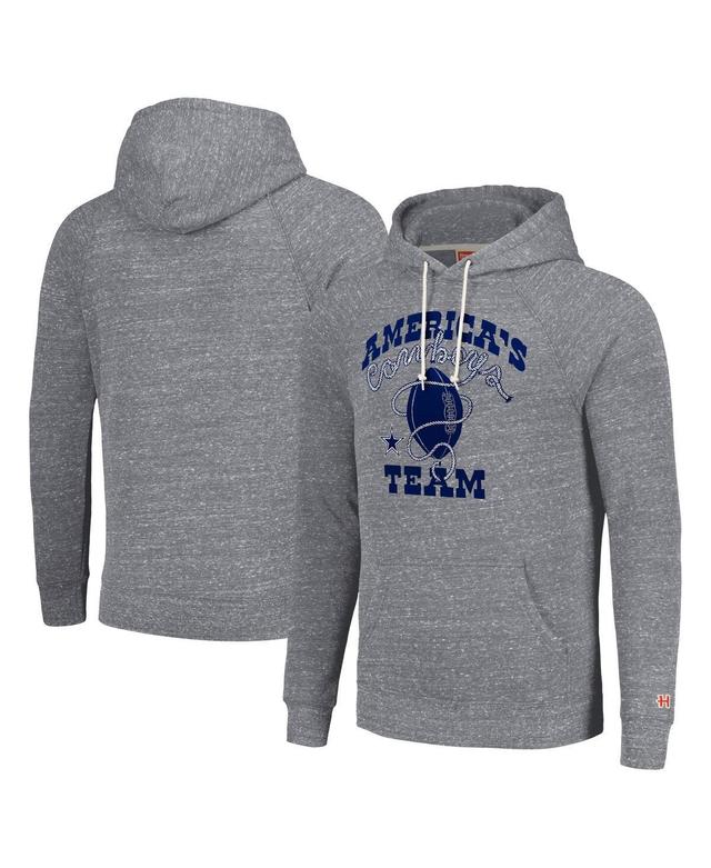 Mens Homage Gray Dallas Cowboys Americas Team Hyperlocal Raglan Pullover Hoodie Product Image