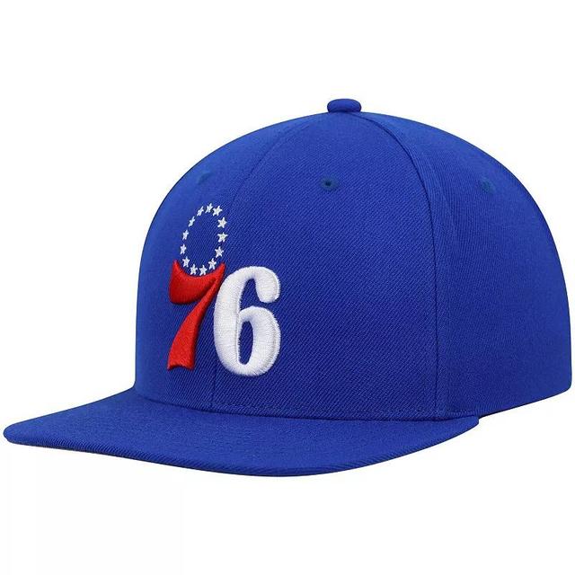 Mens Mitchell & Ness Royal Philadelphia 76ers Ground 2.0 Snapback Hat Product Image