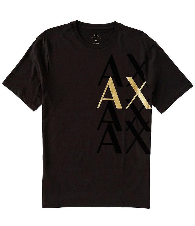 Armani Exchange Metallic Flocked Side Logo Short Sleeve T-Shirt Product Image