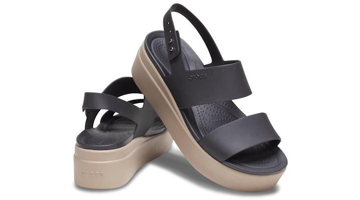 Crocs Brooklyn Low Wedge (Black/Mushroom) Women's Wedge Shoes Product Image