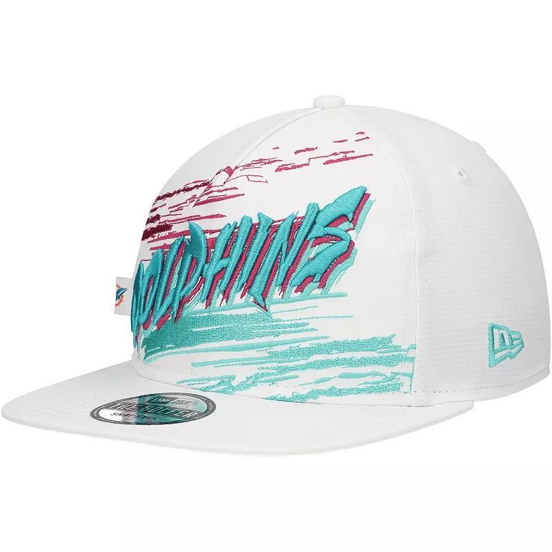 New Era Mens White Miami Dolphins Jazzy Golfer Snapback Hat Product Image