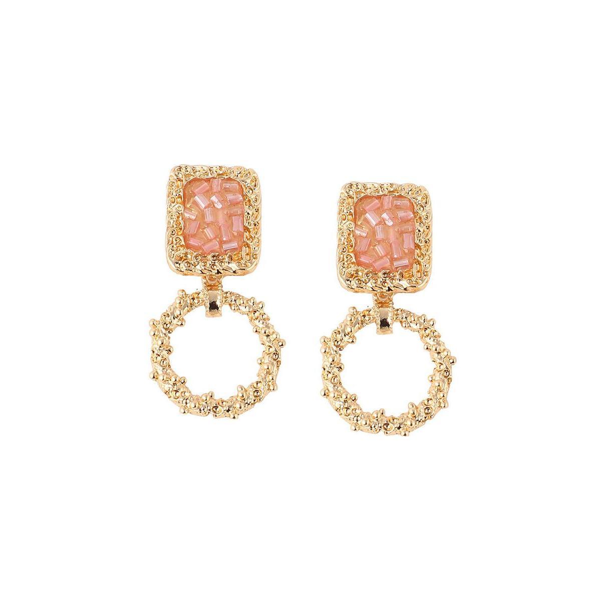 Sohi Womens Gold Stone Drop Earrings Product Image