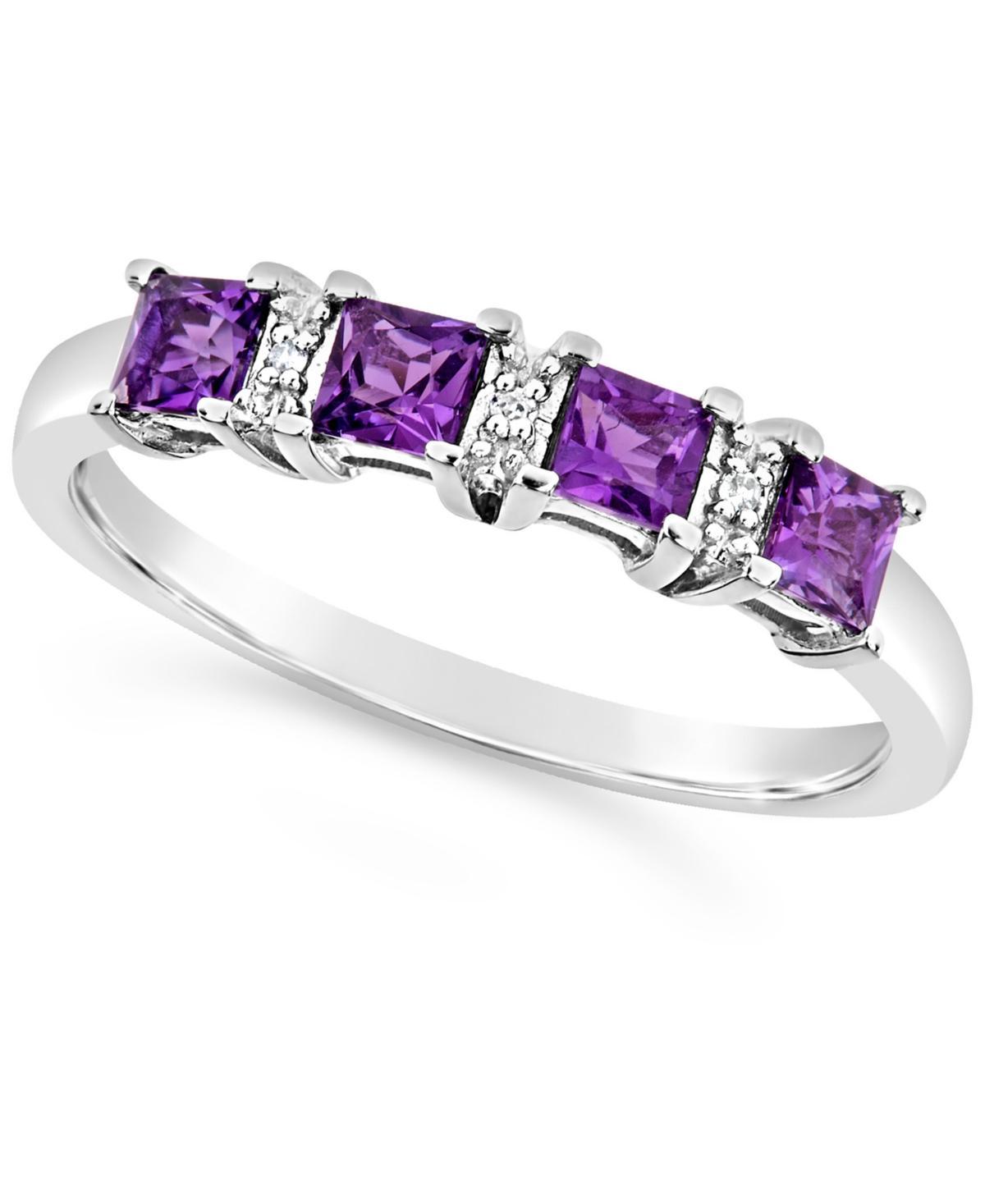 Gemstone and Diamond Accent Ring in Sterling Silver Product Image