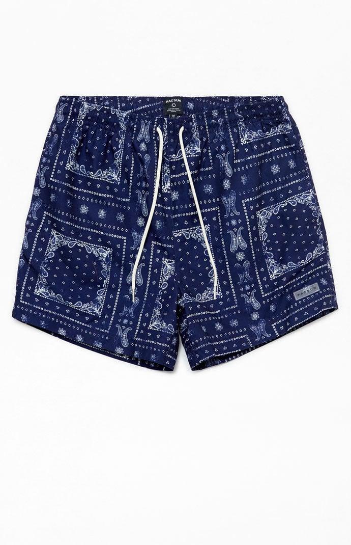 Men's Eco Bandana Block 4.5" Swim Trunks Product Image