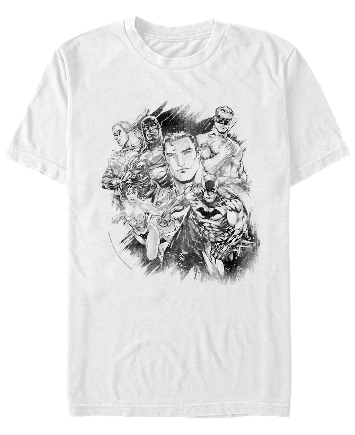 Mens Justice League Hero Pencil Sketch Tee Product Image