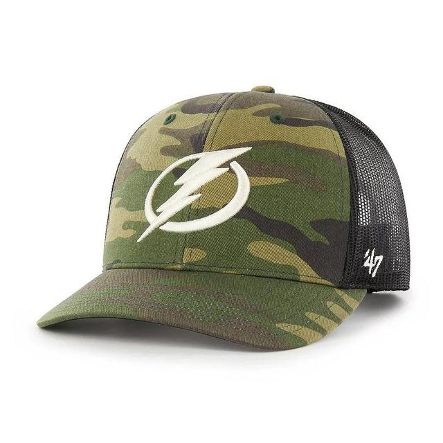 Mens 47 Camo/Black Tampa Bay Lightning Trucker Adjustable Hat Product Image