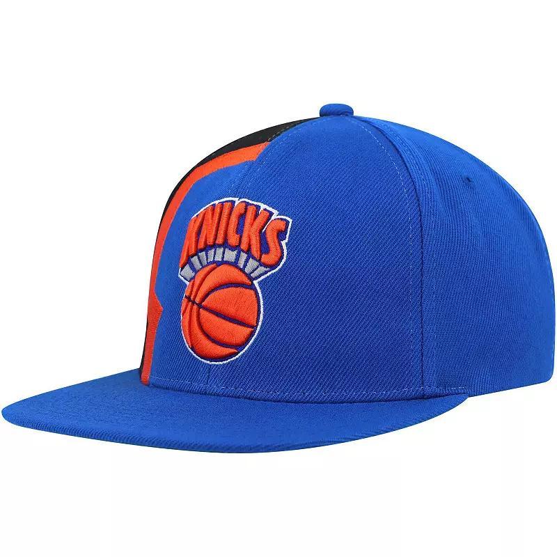 Mens Mitchell & Ness Blue New York Knicks Hardwood Classics Retroline Snapback Hat Product Image