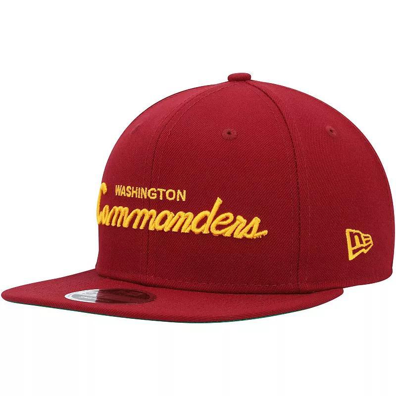 Mens New Era Burgundy Washington Commanders ScriptOriginal Fit 9FIFTY Snapback Hat Product Image