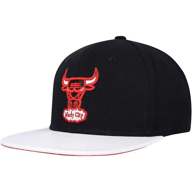 Mens Mitchell & Ness /White Chicago Bulls Hardwood ClassicsWear Away VisorSnapback Hat Product Image