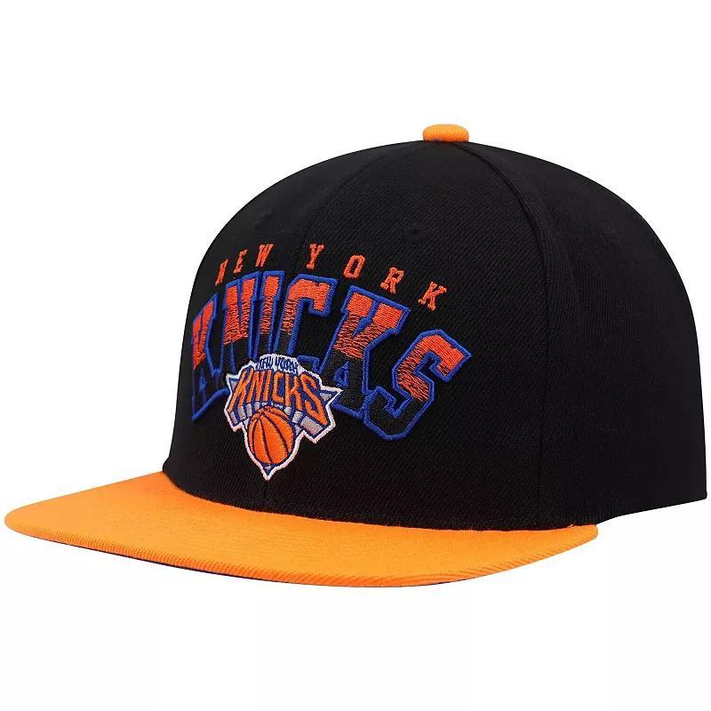 Mens Mitchell & Ness /Orange New York Knicks Gradient Wordmark Snapback Hat Product Image