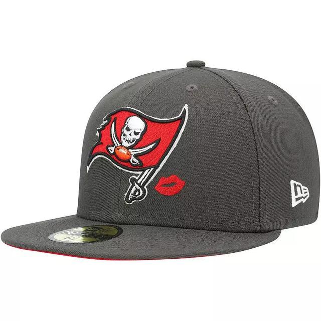 Mens New Era Pewter Tampa Bay Buccaneers Lips 59FIFTY Fitted Hat Product Image