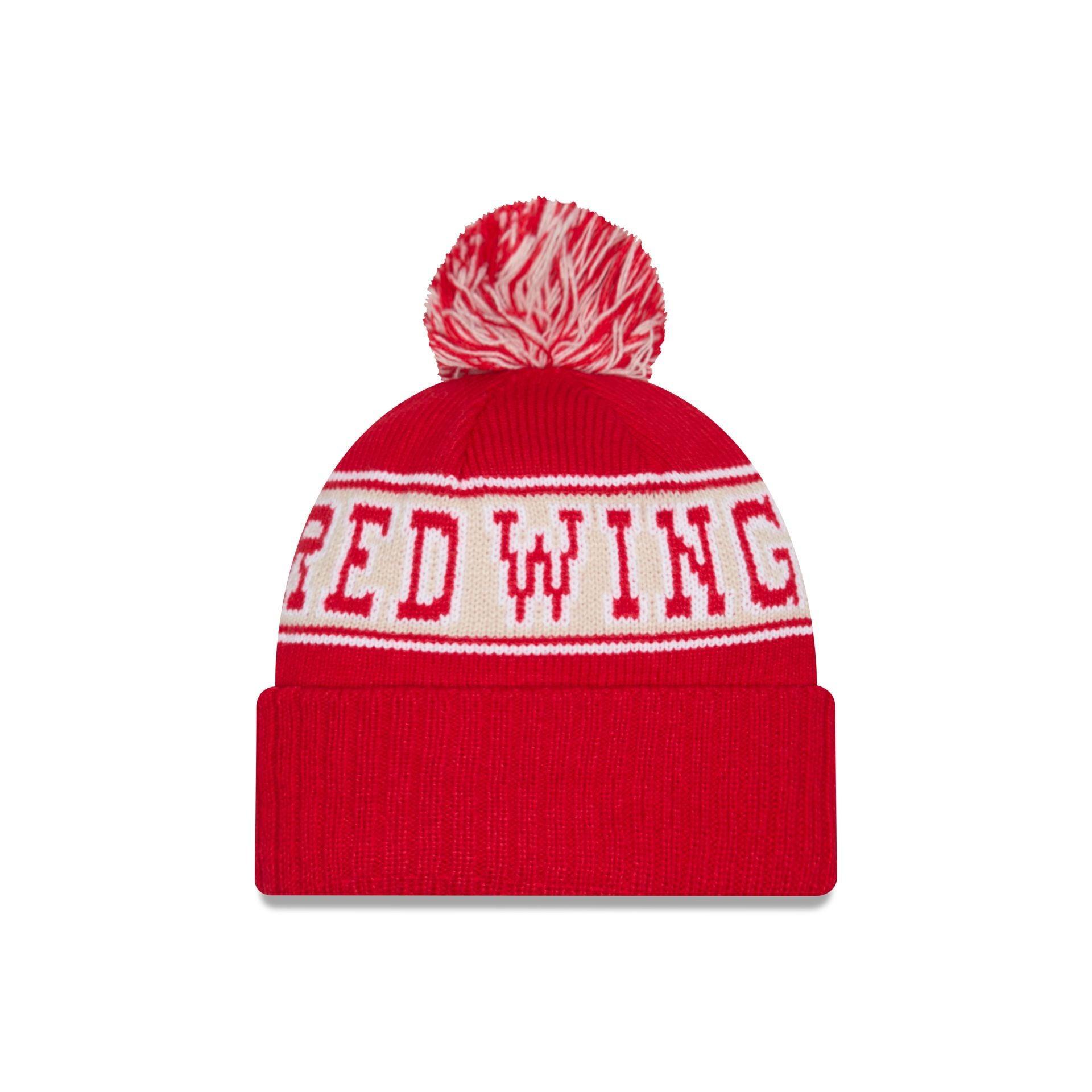 Detroit Red Wings Historic Retro Pom Knit Hat Male Product Image