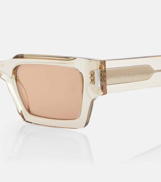 SAINT LAURENT Sl 572 Rectangular Sunglasses In Beige Product Image