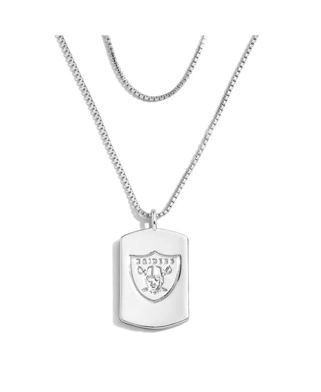 Womens Wear by Erin Andrews x Baublebar Las Vegas Raiders Silver Dog Tag Necklace Product Image