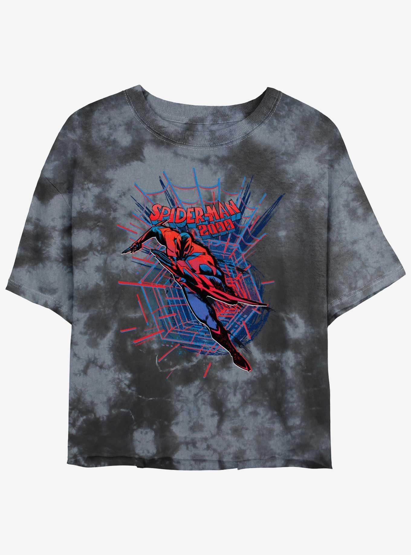 Marvel Spider-Man 2099 Graphic Girls Tie-Dye Crop T-Shirt Product Image