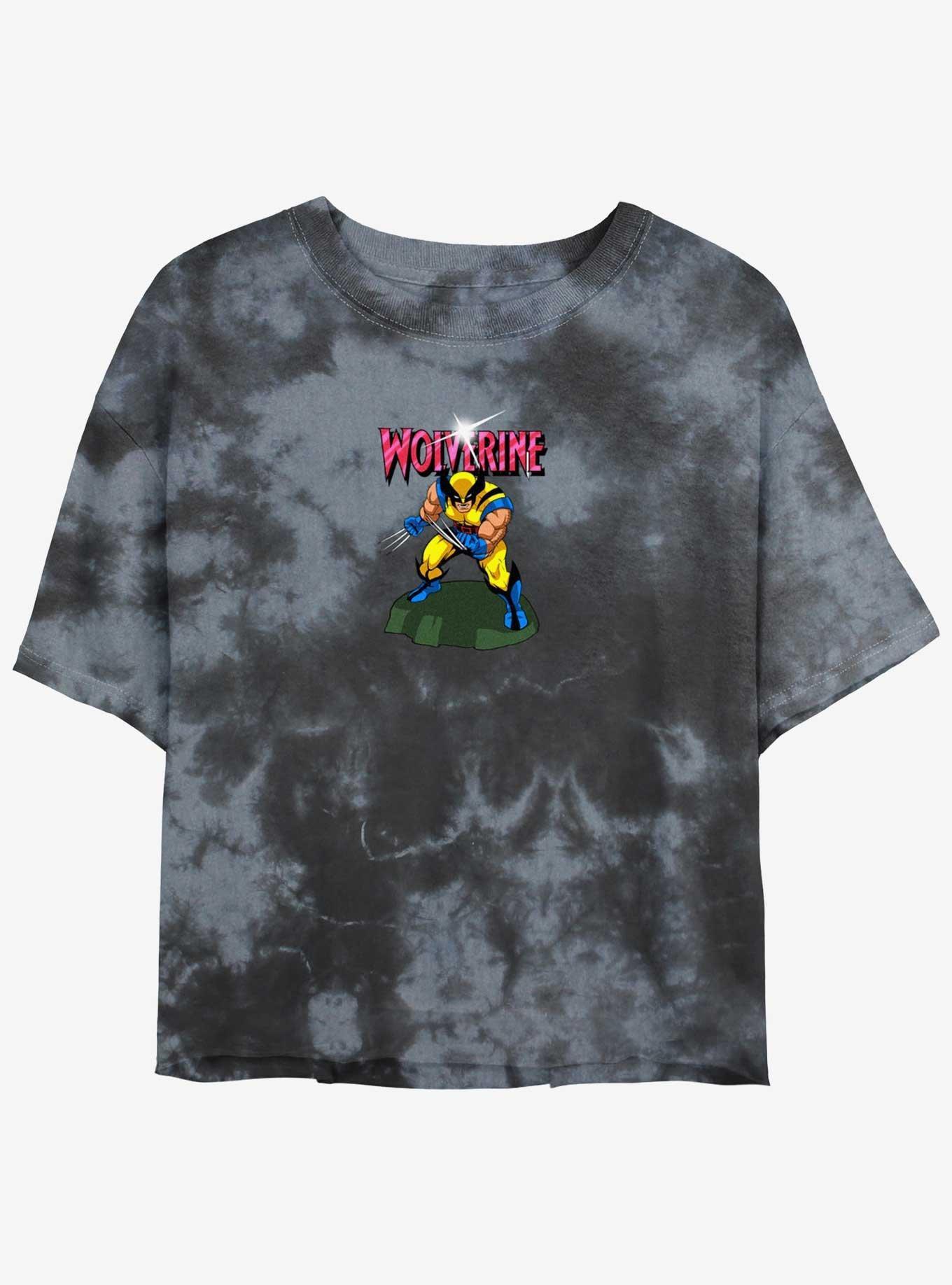 Marvel Spider-Man Spotty Spider Symbol Girls Tie-Dye Crop T-Shirt Product Image