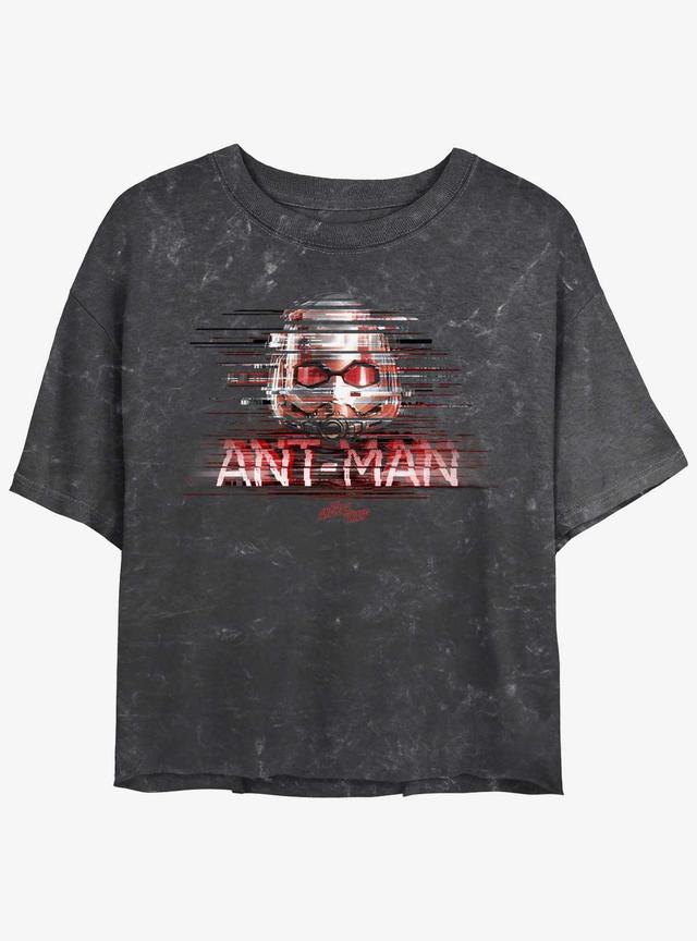 Marvel Ant-Man and the Wasp: Quantumania Ant-Man Glitch Mineral Wash Girls Crop T-Shirt Product Image