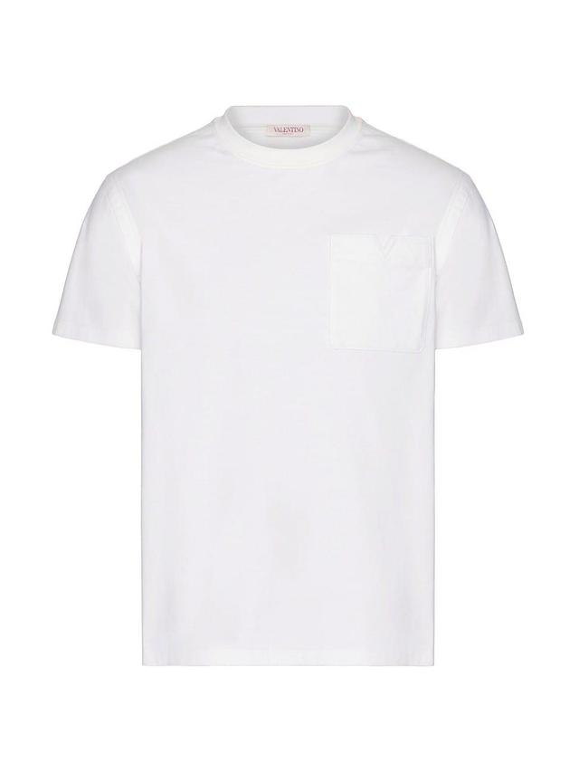 Mens Cotton T-Shirt With Topstitched V Detail Product Image