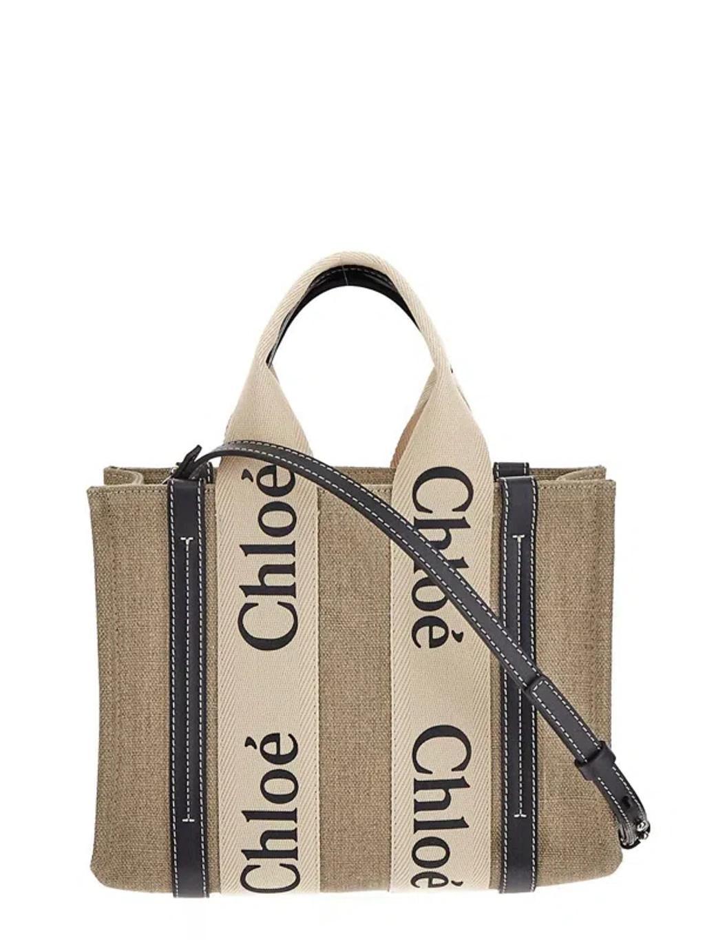 Small Woody Tote Bag In Beige Product Image