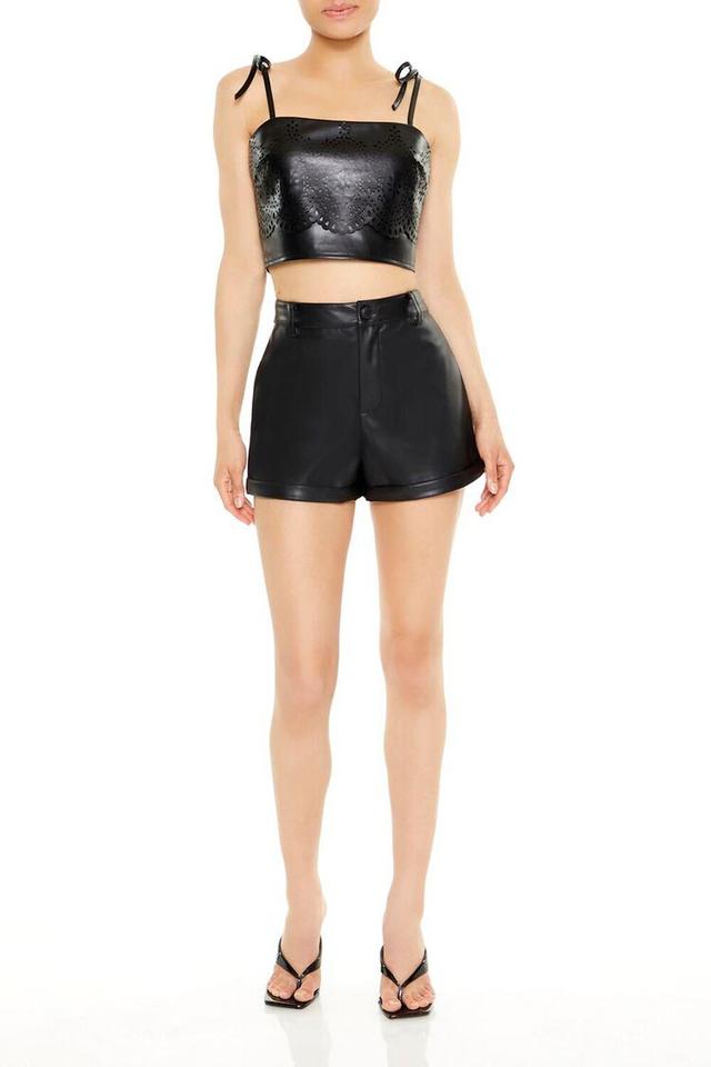 Faux Leather Star Shorts | Forever 21 Product Image