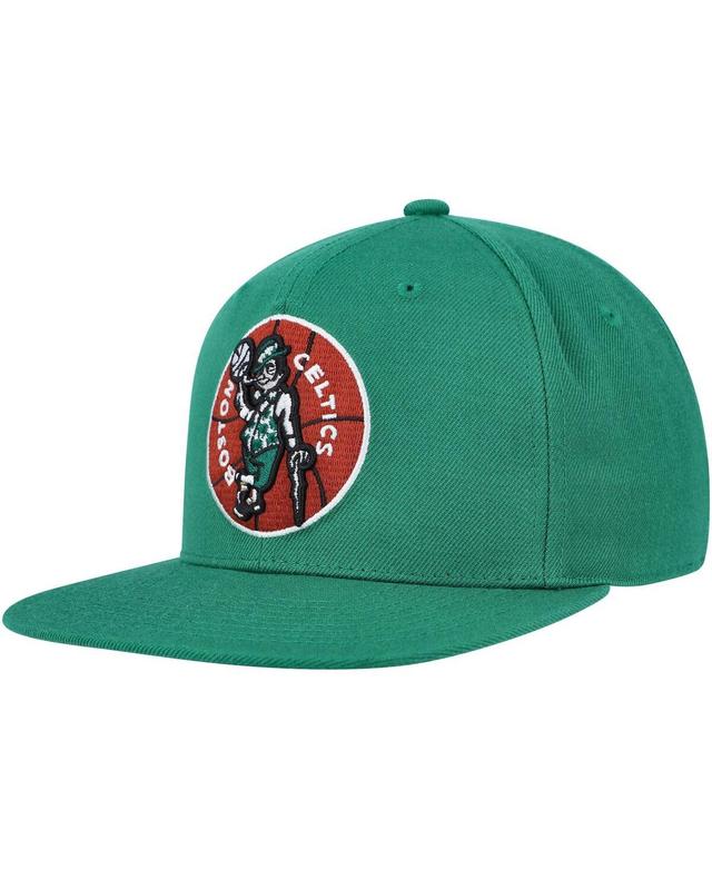 Mens Mitchell & Ness Kelly Green Boston Celtics Hardwood Classics Mvp Team Ground 2.0 Fitted Hat Product Image