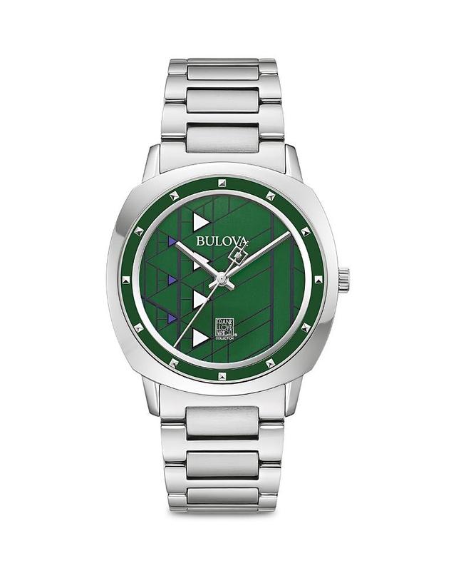 Bulova Mens Frank Lloyd Wright Hollyhock House Stainless Steel Bracelet Watch 39mm Product Image