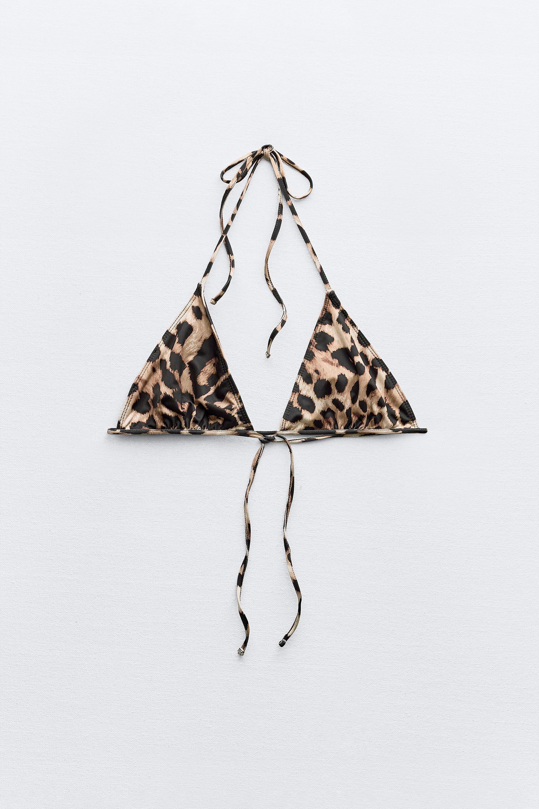 ANIMAL PRINT TRIANGLE BIKINI TOP Product Image