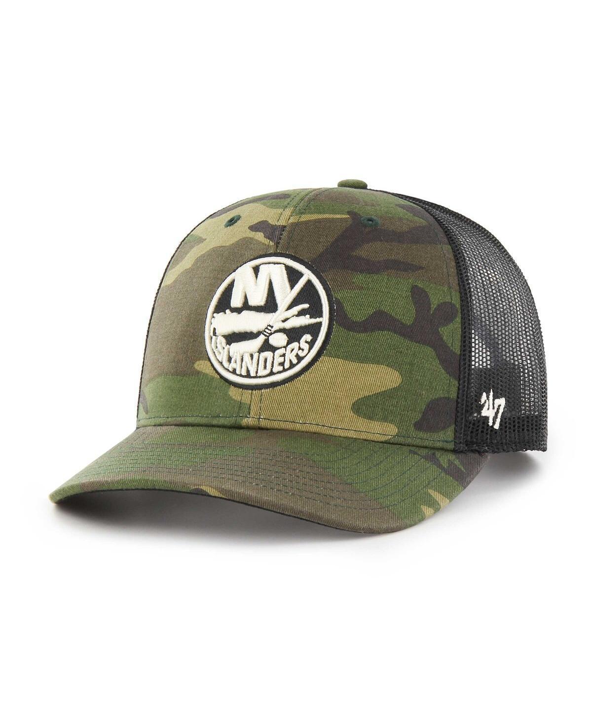 Mens 47 Brand Camo New York Islanders Trucker Snapback Hat - Camo Product Image